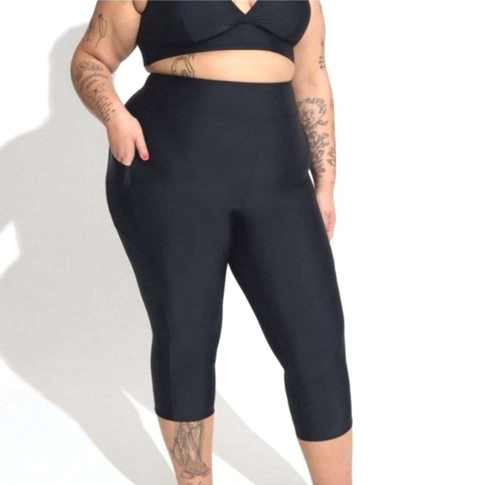 ❤NWT TORRID SWIM BOTTOM - ACTIVE HIGH WAIST POCKETS LEGGING CAPRI PLUS